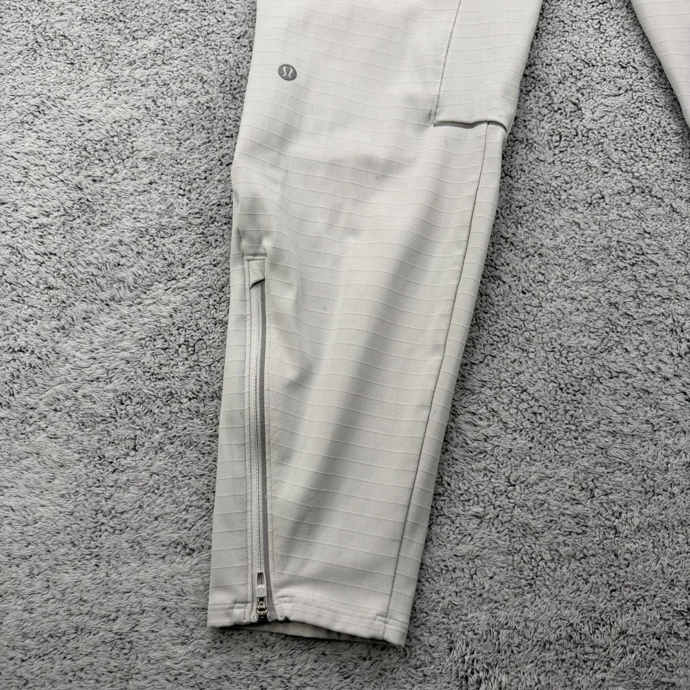 Lululemon Fast Free Running Pant Men Small Gray Tapered Ankle Zip Pocket Stretch